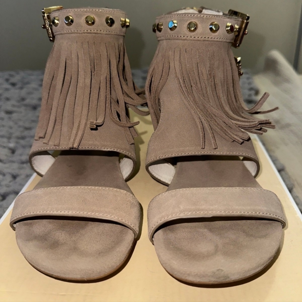 Michael Kors Brown Suede Fringe Sandals - Picture 2 of 7